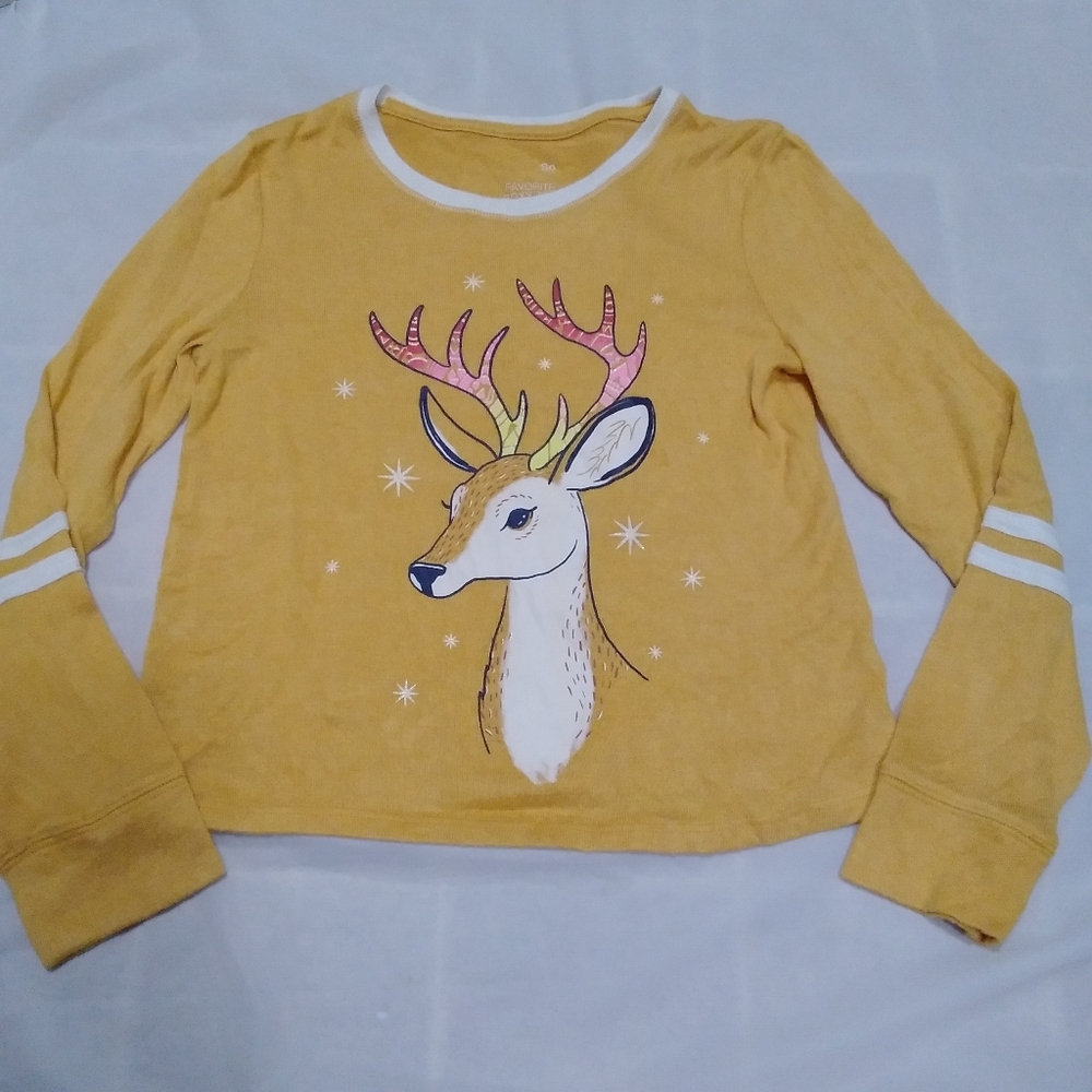 So Favorite Boxy Tee Lg 10/12 Deer Top